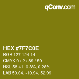 Color code: HEX #7F7C0E | qconv.com