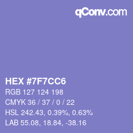 Color code: HEX #7F7CC6 | qconv.com