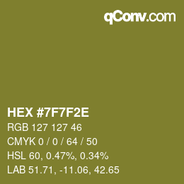 Color code: HEX #7F7F2E | qconv.com