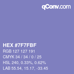 Color code: HEX #7F7FBF | qconv.com