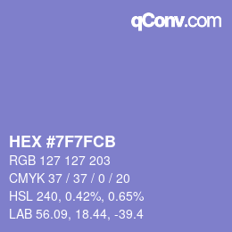 Color code: HEX #7F7FCB | qconv.com