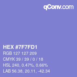 Color code: HEX #7F7FD1 | qconv.com