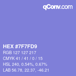 カラーコード: HEX #7F7FD9 | qconv.com