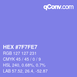 Color code: HEX #7F7FE7 | qconv.com