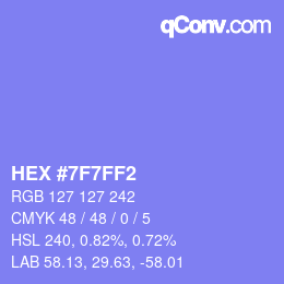 カラーコード: HEX #7F7FF2 | qconv.com
