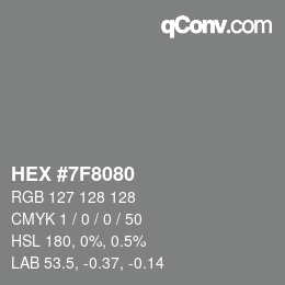 Color code: HEX #7F8080 | qconv.com