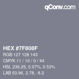 颜色代码: HEX #7F808F | qconv.com