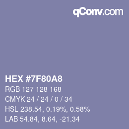 カラーコード: HEX #7F80A8 | qconv.com