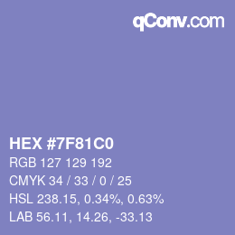 Color code: HEX #7F81C0 | qconv.com