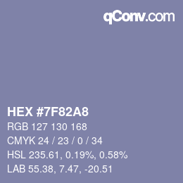 カラーコード: HEX #7F82A8 | qconv.com