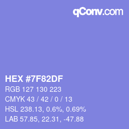 Color code: HEX #7F82DF | qconv.com