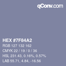 カラーコード: HEX #7F84A2 | qconv.com