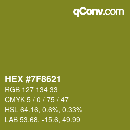 Color code: HEX #7F8621 | qconv.com