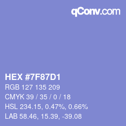 Color code: HEX #7F87D1 | qconv.com