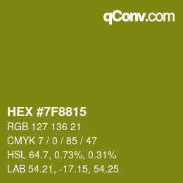 Farbcode: HEX #7F8815 | qconv.com
