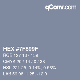 Farbcode: HEX #7F899F | qconv.com