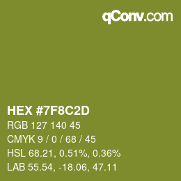 Color code: HEX #7F8C2D | qconv.com