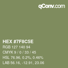 Código de color: HEX #7F8C5E | qconv.com
