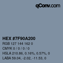 Color code: HEX #7F90A200 | qconv.com