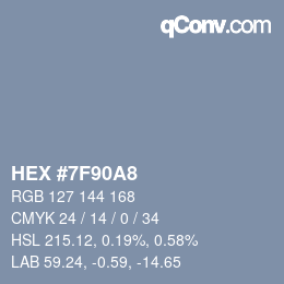 Color code: HEX #7F90A8 | qconv.com