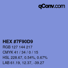 Color code: HEX #7F90D9 | qconv.com