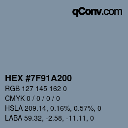 Color code: HEX #7F91A200 | qconv.com