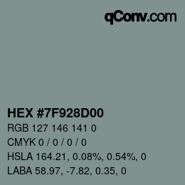 Color code: HEX #7F928D00 | qconv.com