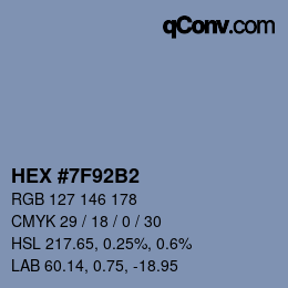 Color code: HEX #7F92B2 | qconv.com