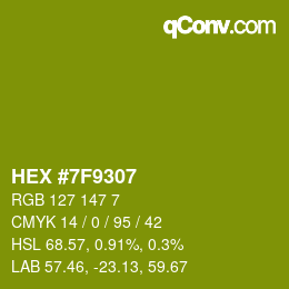 Color code: HEX #7F9307 | qconv.com