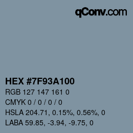 Color code: HEX #7F93A100 | qconv.com