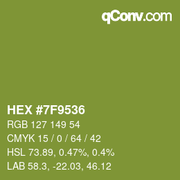 Color code: HEX #7F9536 | qconv.com