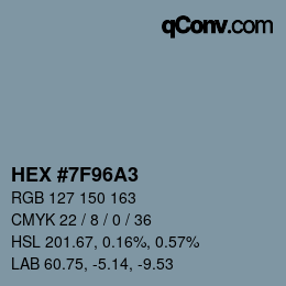 Color code: HEX #7F96A3 | qconv.com