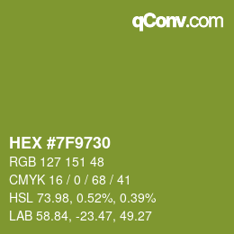 Color code: HEX #7F9730 | qconv.com