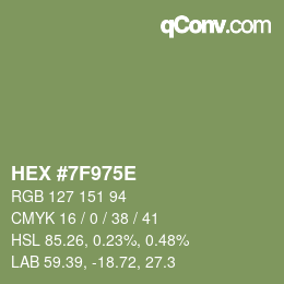 Color code: HEX #7F975E | qconv.com