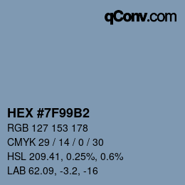 Color code: HEX #7F99B2 | qconv.com