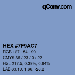 Código de color: HEX #7F9AC7 | qconv.com