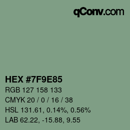 Color code: HEX #7F9E85 | qconv.com