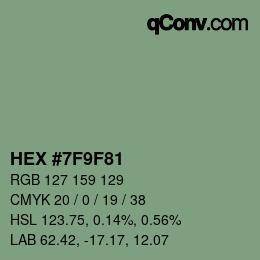 Color code: HEX #7F9F81 | qconv.com