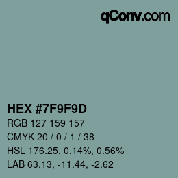 Código de color: HEX #7F9F9D | qconv.com
