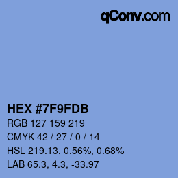 Color code: HEX #7F9FDB | qconv.com