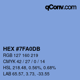カラーコード: HEX #7FA0DB | qconv.com