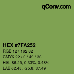 カラーコード: HEX #7FA252 | qconv.com