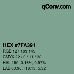 颜色代码: HEX #7FA391 | qconv.com