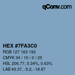 Color code: HEX #7FA3C0 | qconv.com