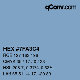 Color code: HEX #7FA3C4 | qconv.com