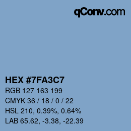 Color code: HEX #7FA3C7 | qconv.com