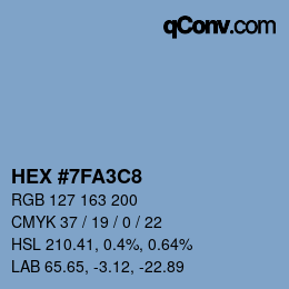 カラーコード: HEX #7FA3C8 | qconv.com