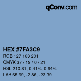 カラーコード: HEX #7FA3C9 | qconv.com