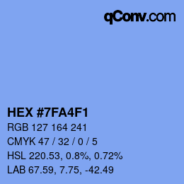 颜色代码: HEX #7FA4F1 | qconv.com