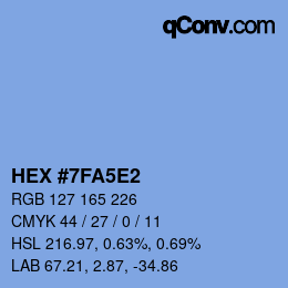 颜色代码: HEX #7FA5E2 | qconv.com